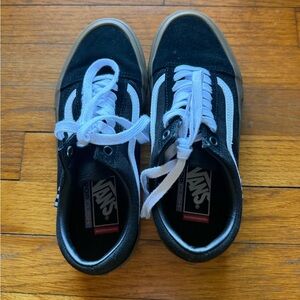Black suede gum sole vans lace ups